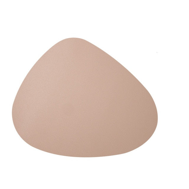 Set de table beige en cuir PU ovale irrégulier - Univers De La Table