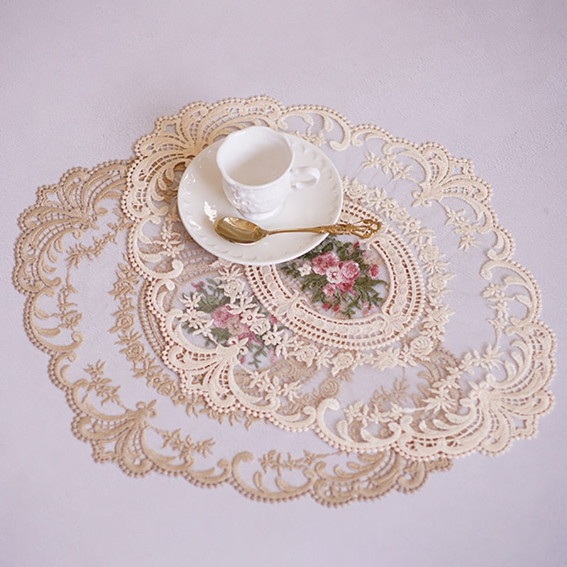 Set de table ovale en tissu foncé - Univers De La Table