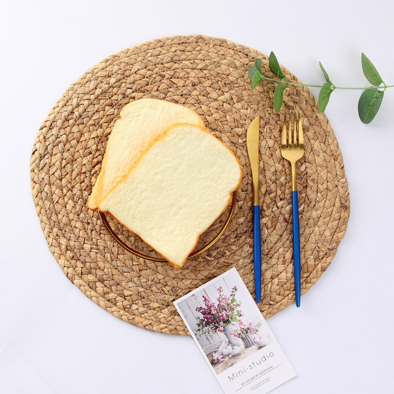 Set de table rond en rotin et lin naturel 36 cm - Univers De La Table