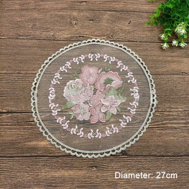 Set de table rond en tissu grisé - Univers De La Table