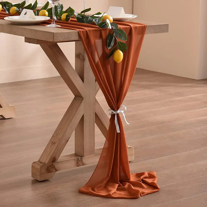 Chemin de table en mousseline de soie, plusieurs couleurs - Univers De La Table