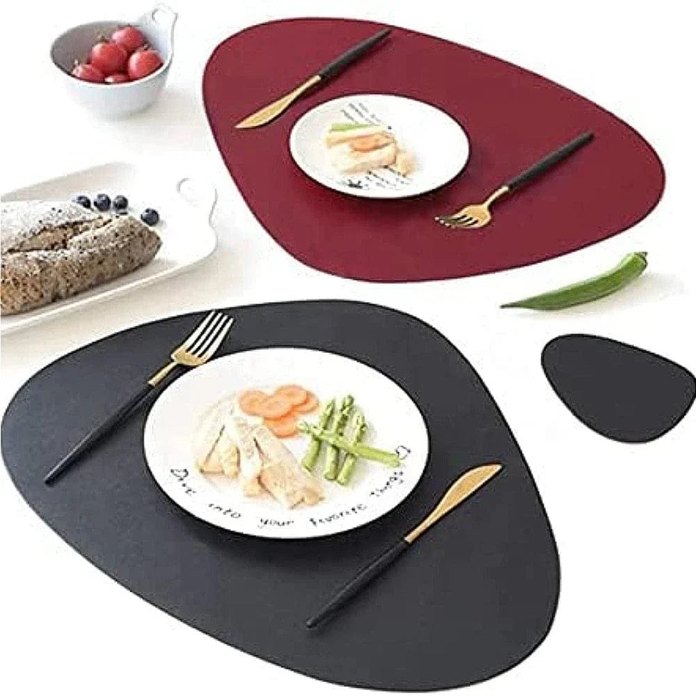 Set de table ovale aspect cuir bicolore 36 x 45 cm - Univers De La Table