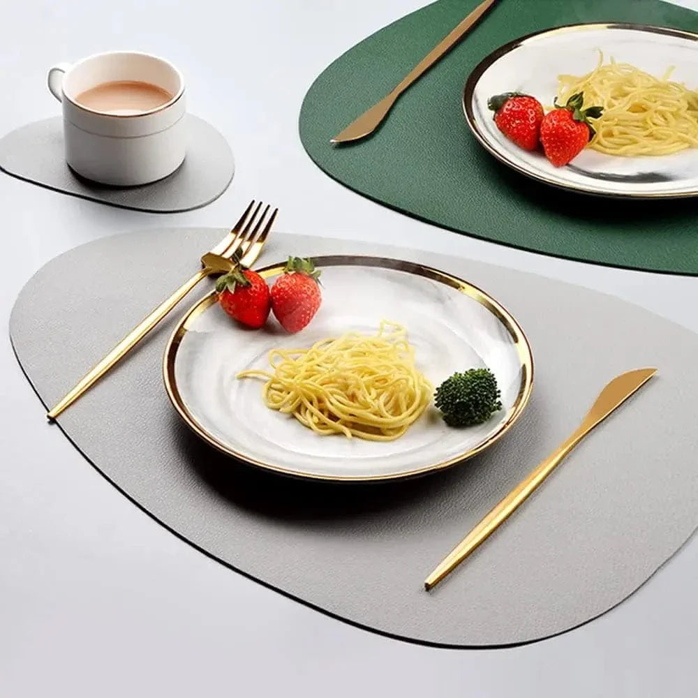 Set de table ovale aspect cuir bicolore 36 x 45 cm - Univers De La Table