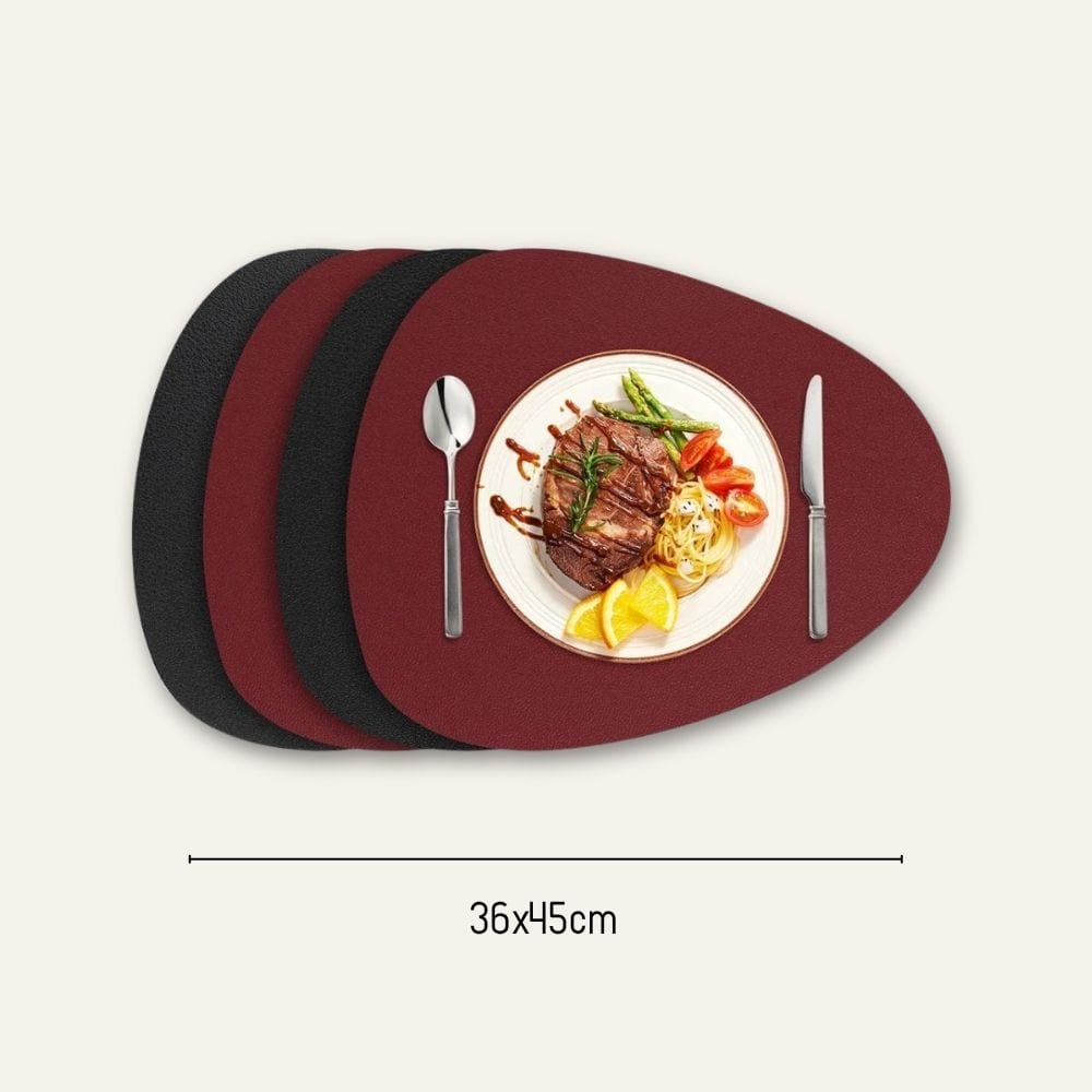 Set de table ovale aspect cuir bicolore 36 x 45 cm - Univers De La Table