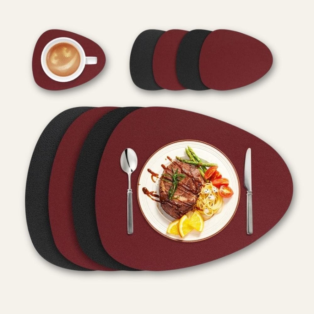 Set de table ovale aspect cuir bicolore 36 x 45 cm - Univers De La Table