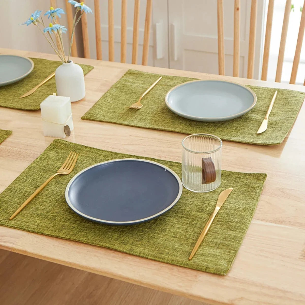 Set de table rectangulaire en lin uni 30 x 46 cm - Univers De La Table