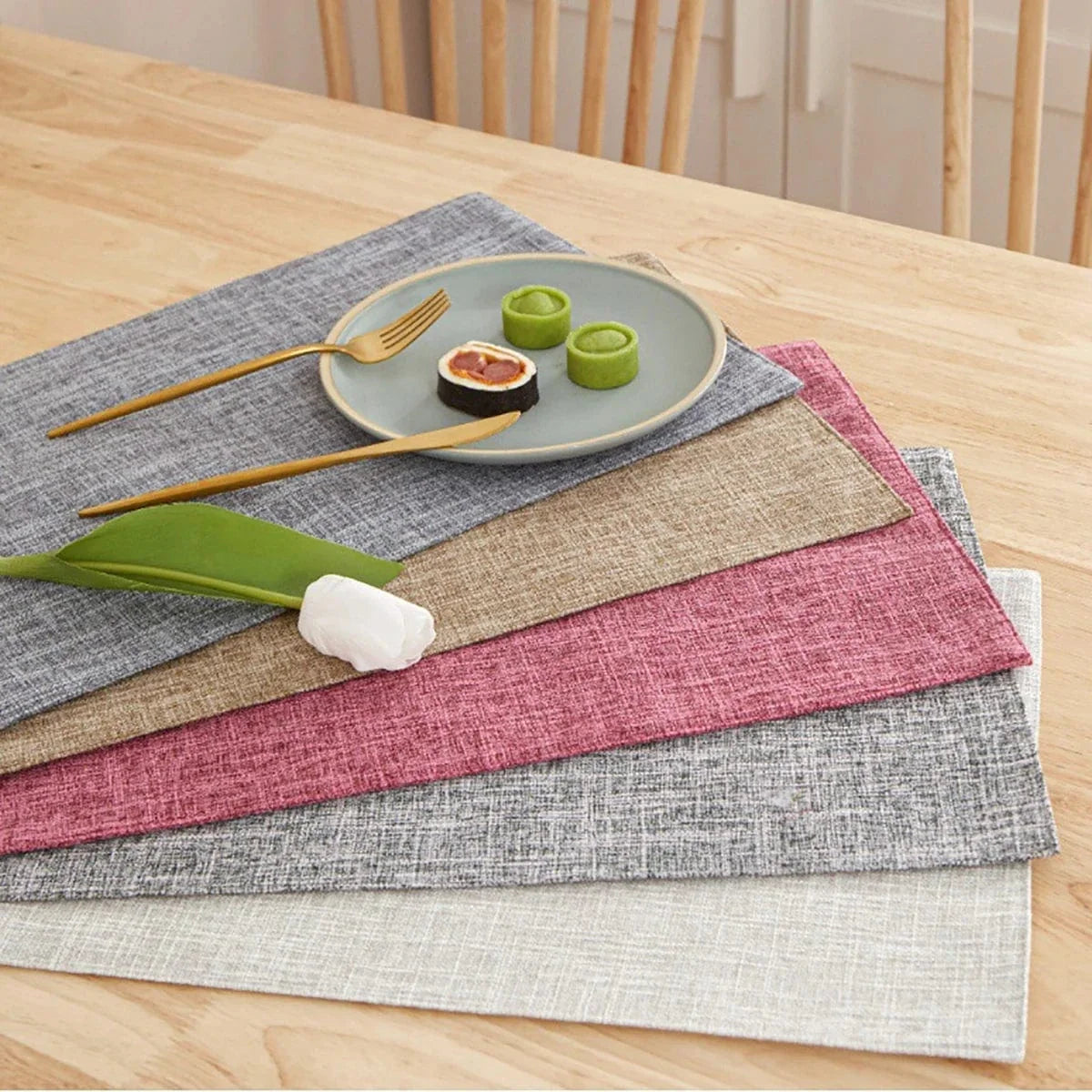Set de table rectangulaire en lin uni 30 x 46 cm - Univers De La Table