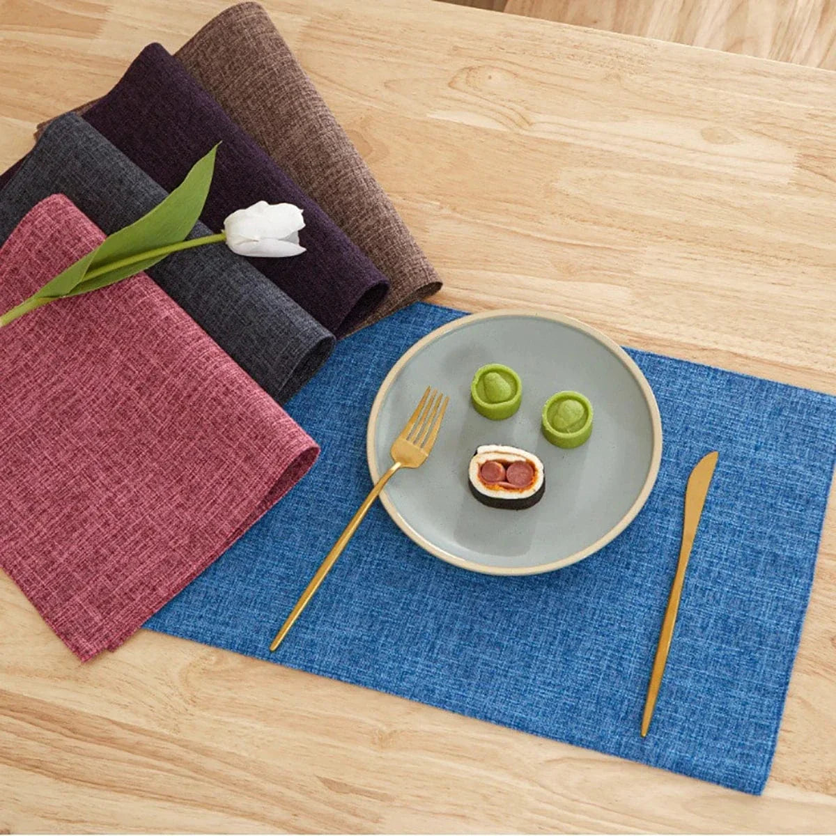 Set de table rectangulaire en lin uni 30 x 46 cm - Univers De La Table