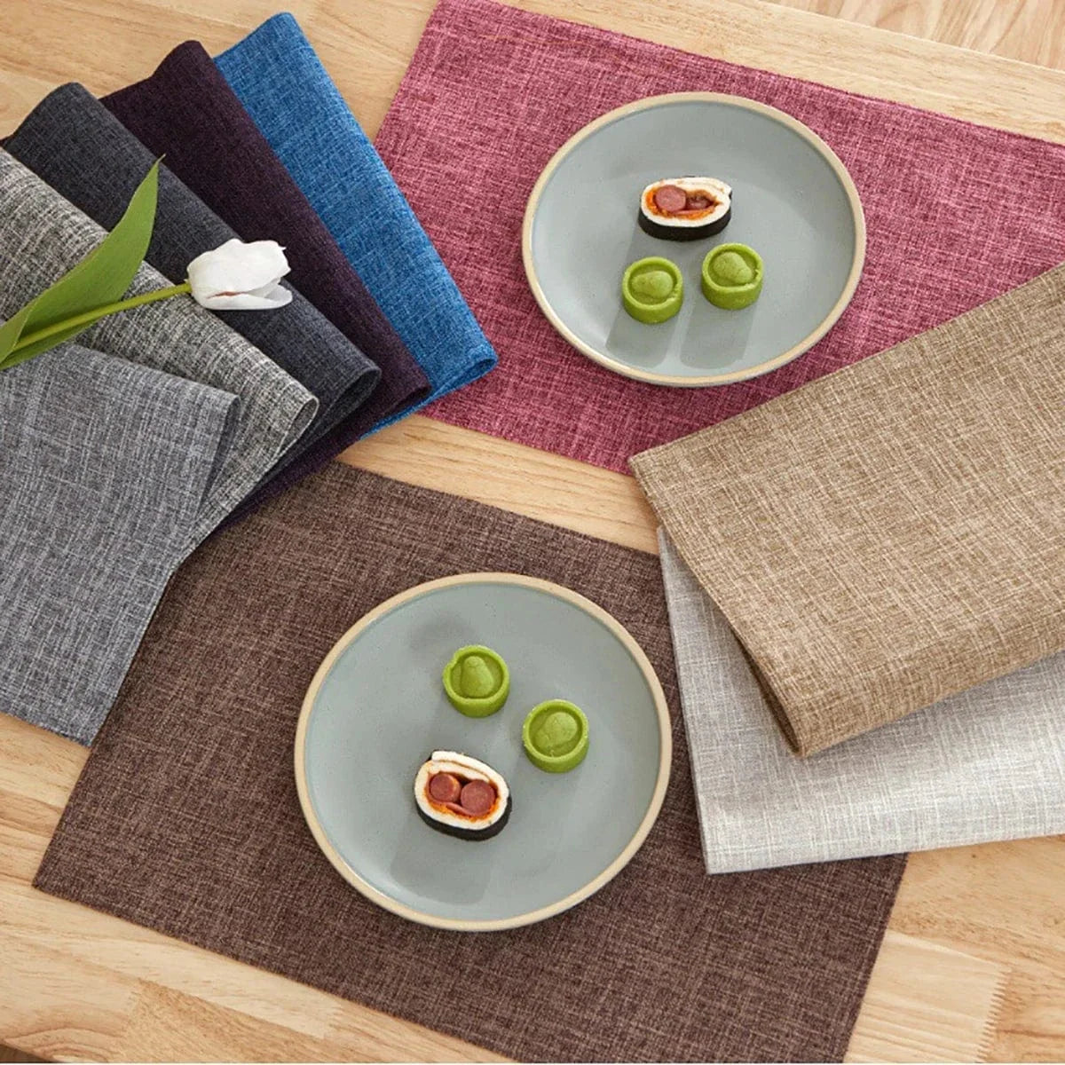 Set de table rectangulaire en lin uni 30 x 46 cm - Univers De La Table