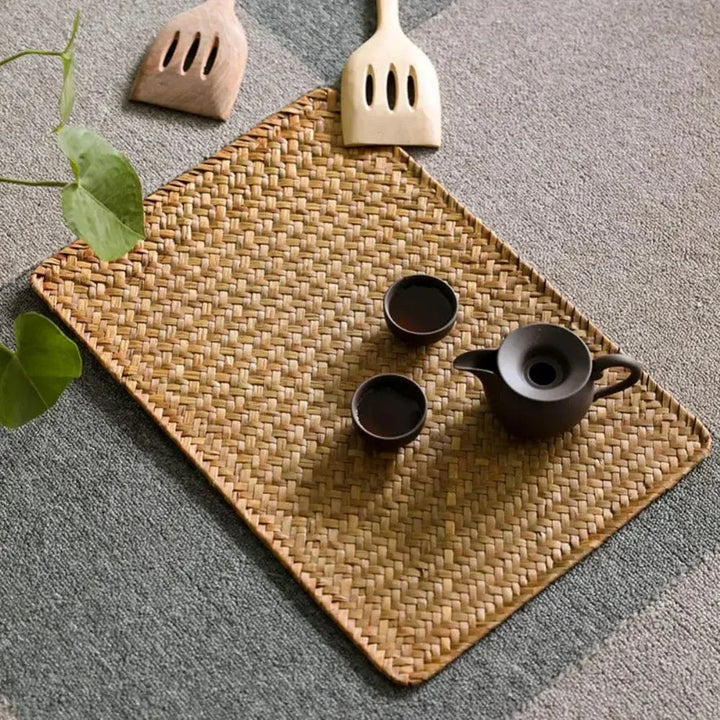 Set de table rectangulaire en rotin naturel tressé - Univers De La Table
