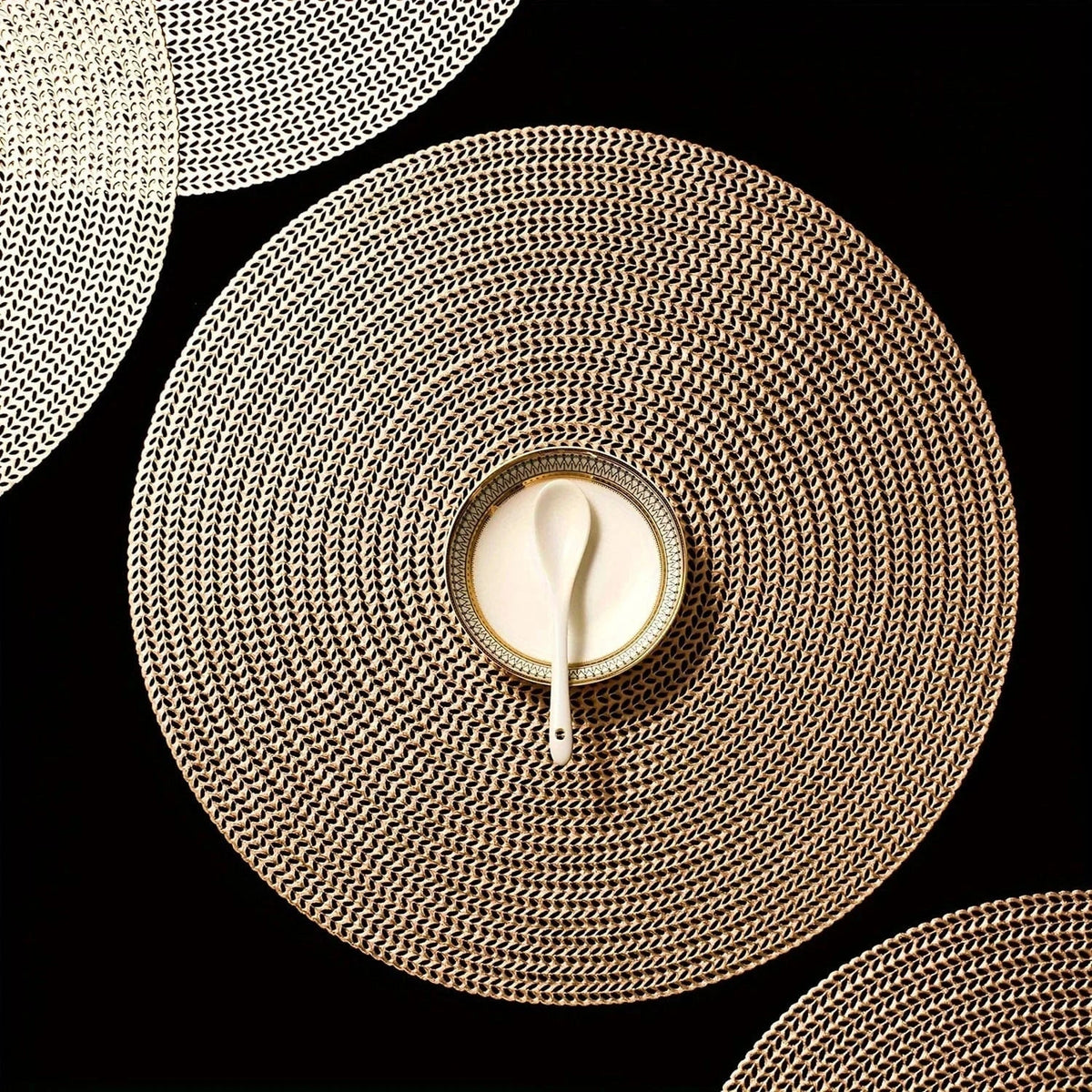 Set de table rond en PVC doré ou argenté - Univers De La Table