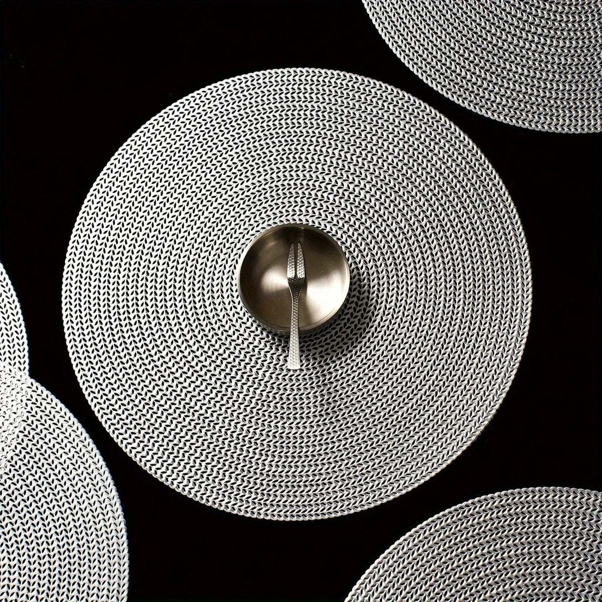 Set de table rond en PVC doré ou argenté - Univers De La Table