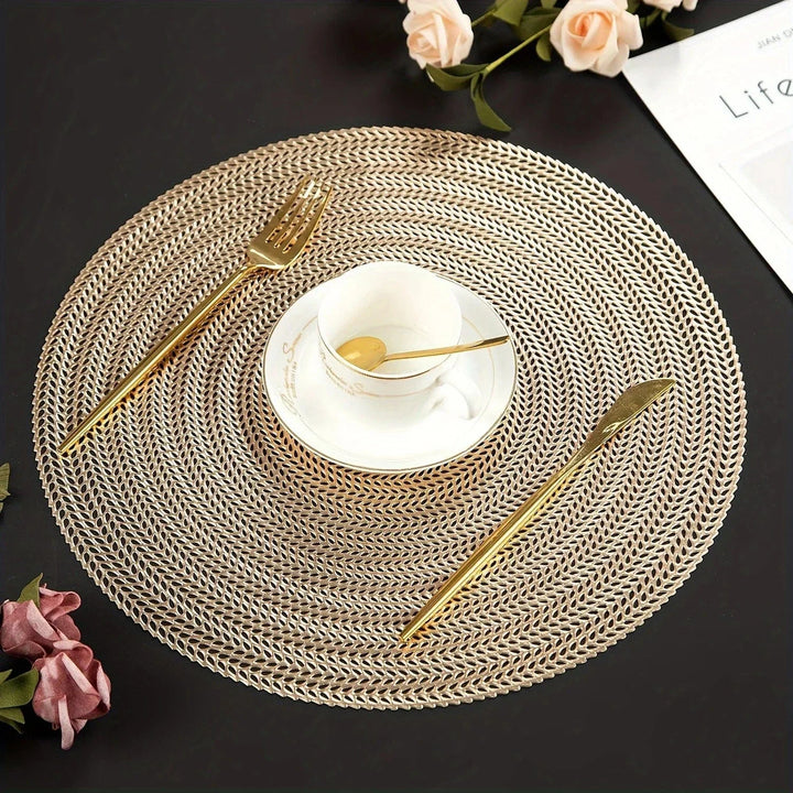 Set de table rond en PVC doré ou argenté - Univers De La Table