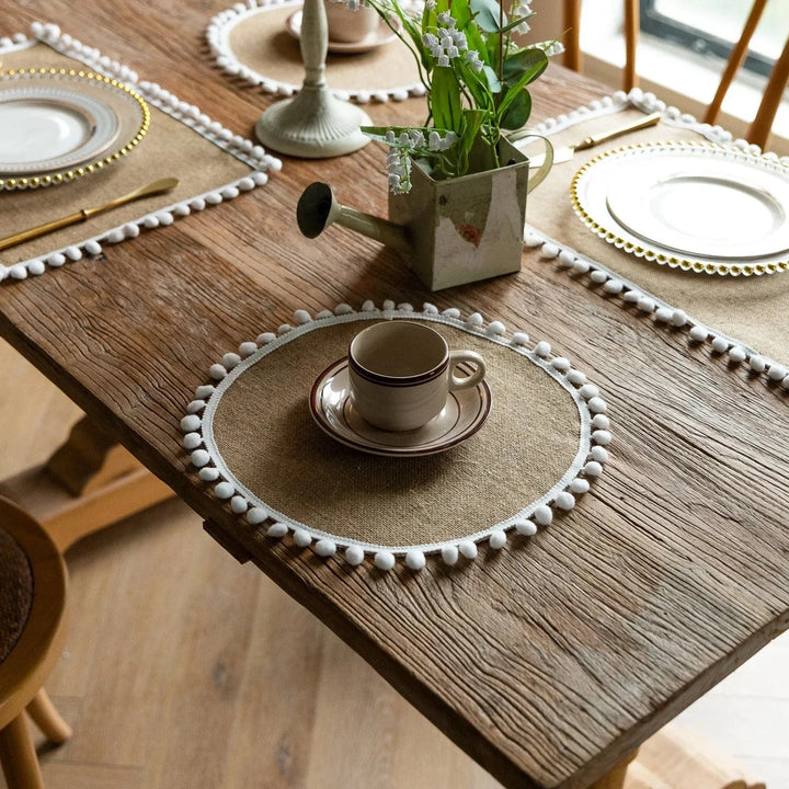 Set de table rond en lin style Prairie Chic - Univers De La Table