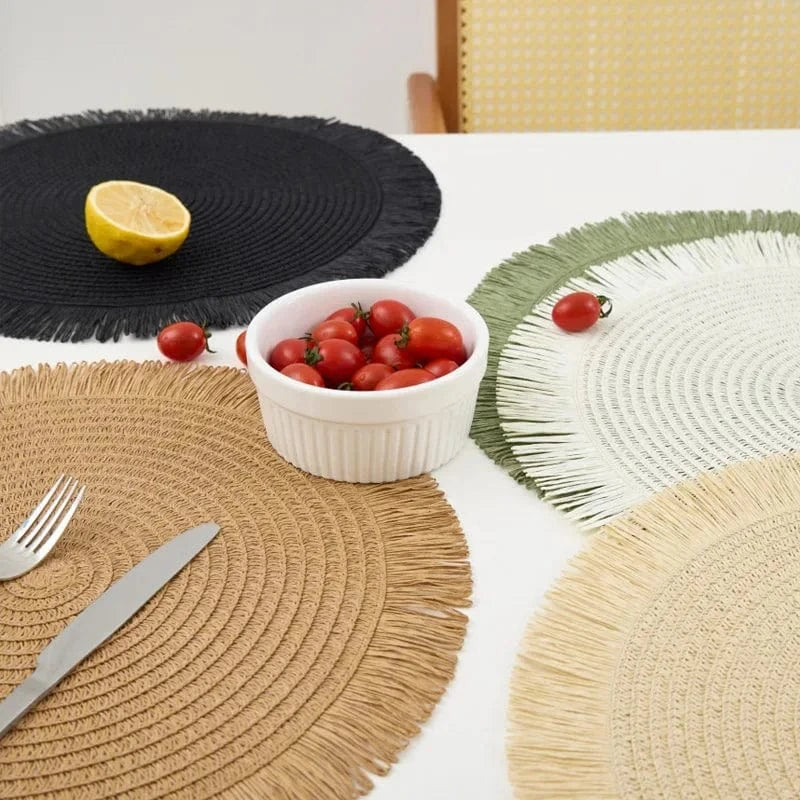 Set de table rond tressé 38 cm, plusieurs coloris - Univers De La Table